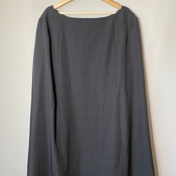 NWT Eloquii Women's Size 28 Boat Neck Cloak Sleeves Cocktail Cape Dress Black - Picture 16 of 16